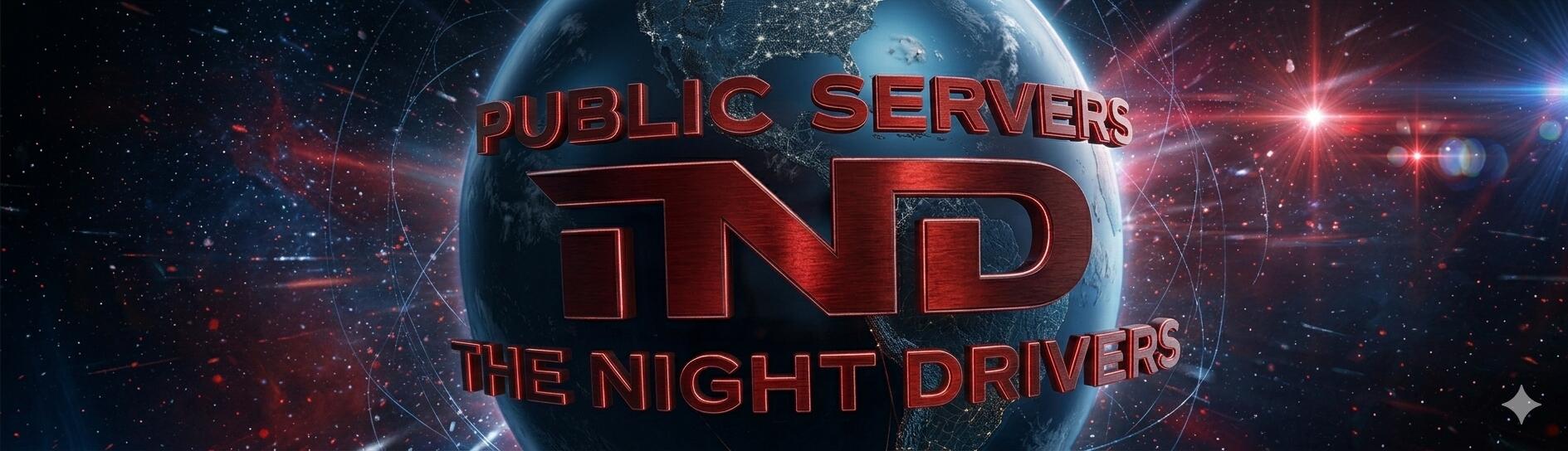 Discovery splash banner for 𝐓𝐡𝐞 𝐍𝐢𝐠𝐡𝐭 𝐃𝐫𝐢𝐯𝐞𝐫𝐬 Discord server
