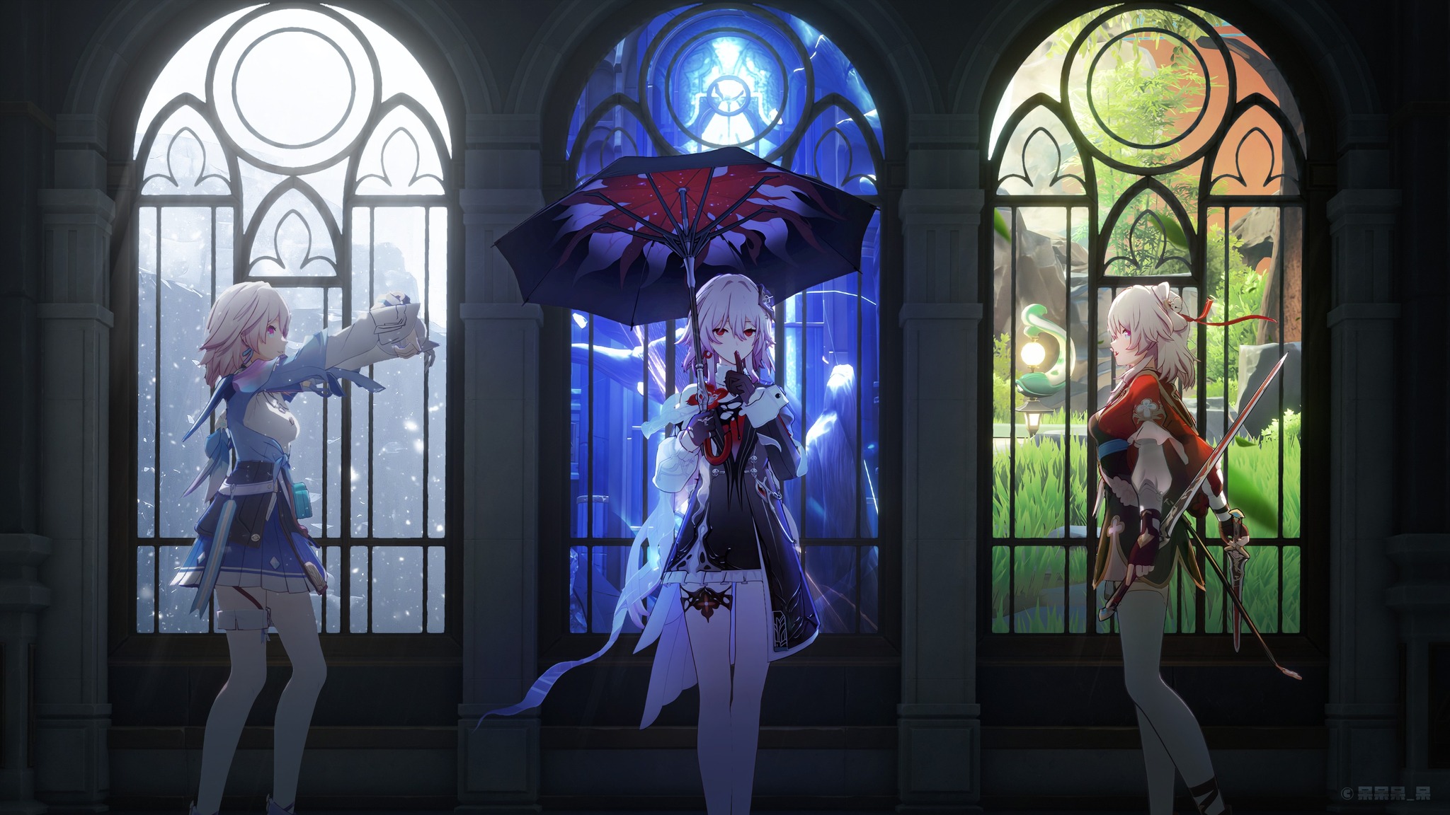 Discovery splash banner for March 7th: Evernight Mains ♭ Honkai: Star Rail Discord server