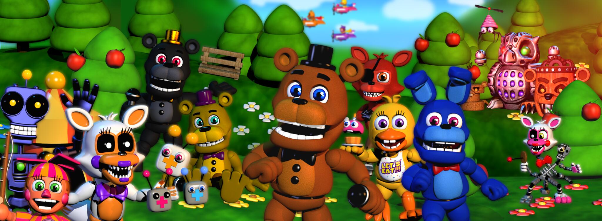 Discovery splash banner for FNAF WORLD: The Resurrection Discord server