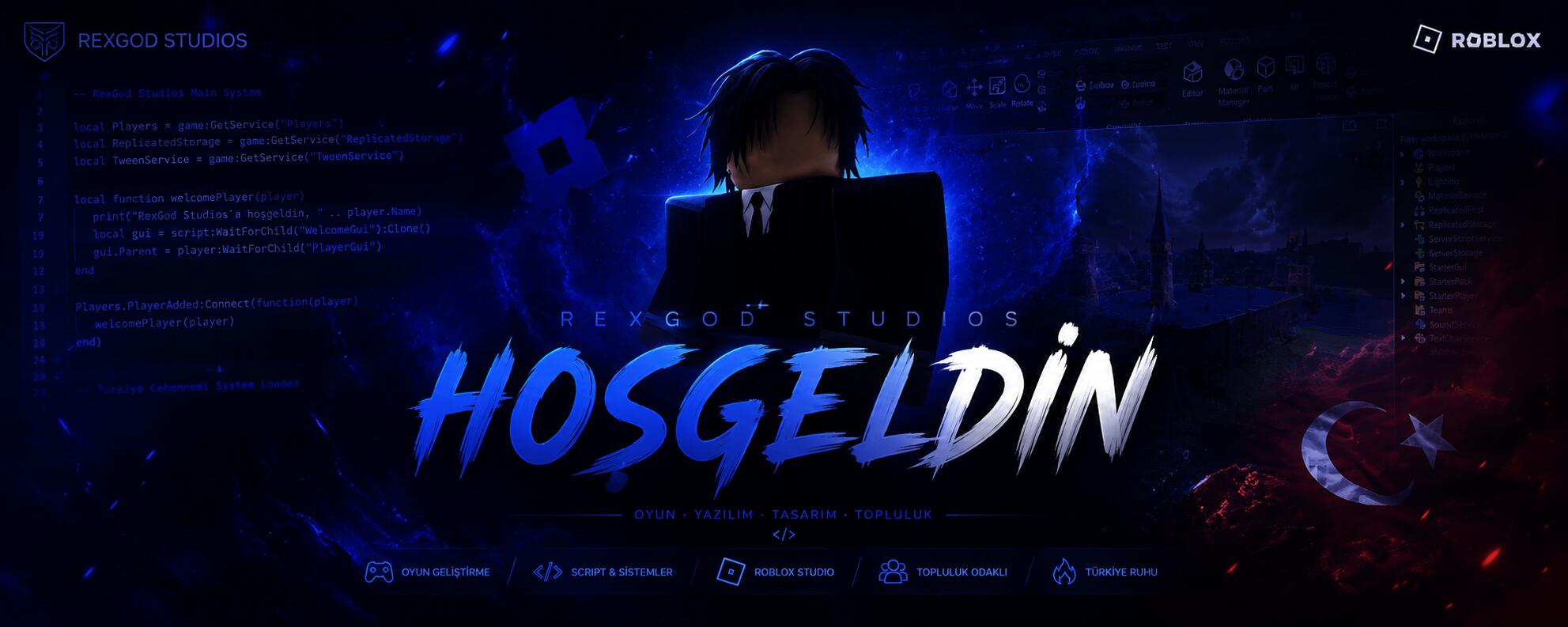 Discovery splash banner for REXGOD STUDIOS Discord server