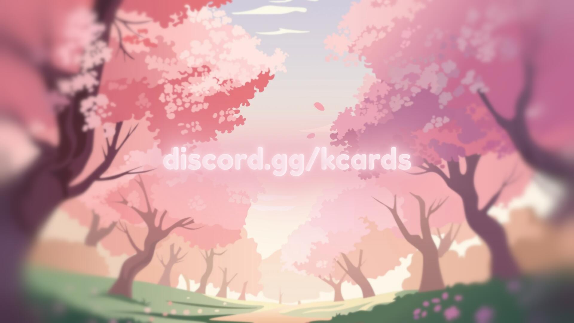 Discovery splash banner for K-Cards Community 🌸 Discord server