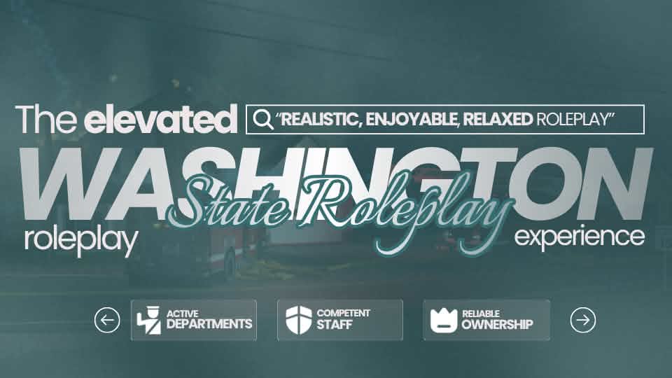 Discovery splash banner for Washington State Roleplay | ER:LC Discord server