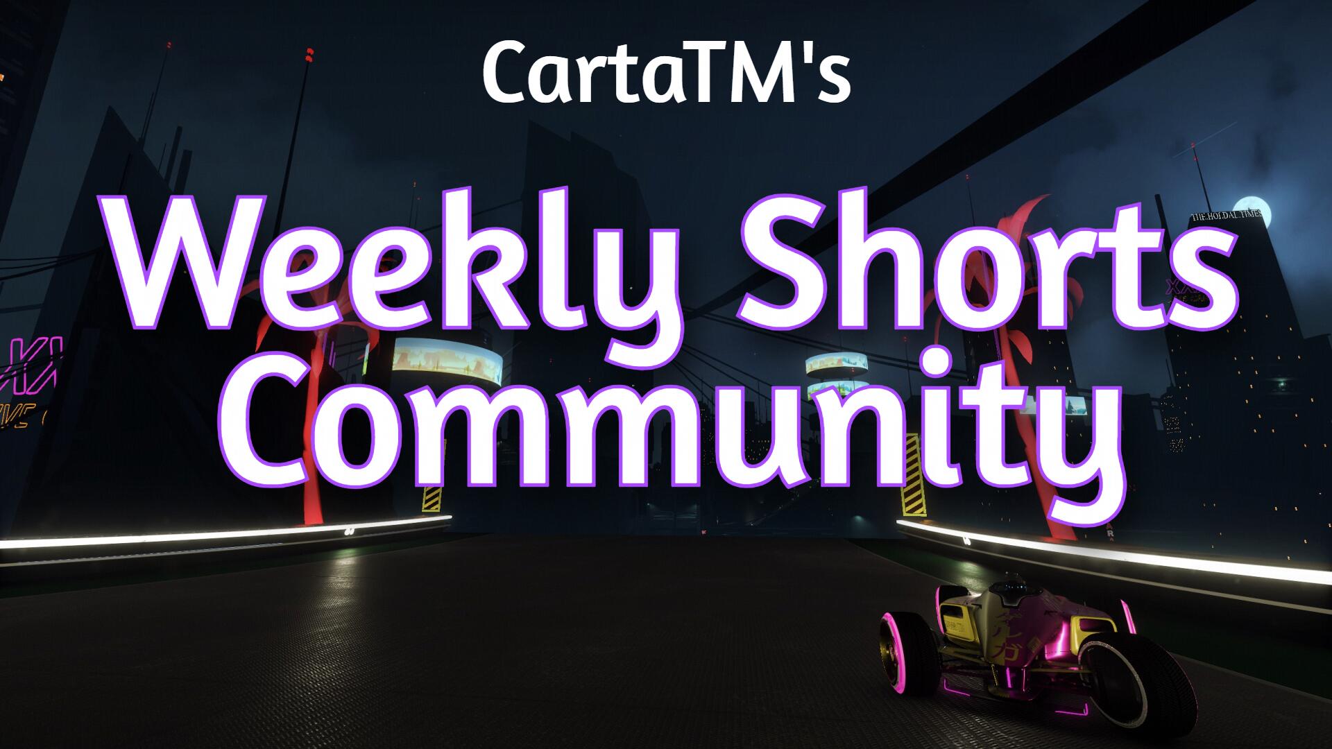 Discovery splash banner for CartaTMโs Weekly Shorts Community Discord server