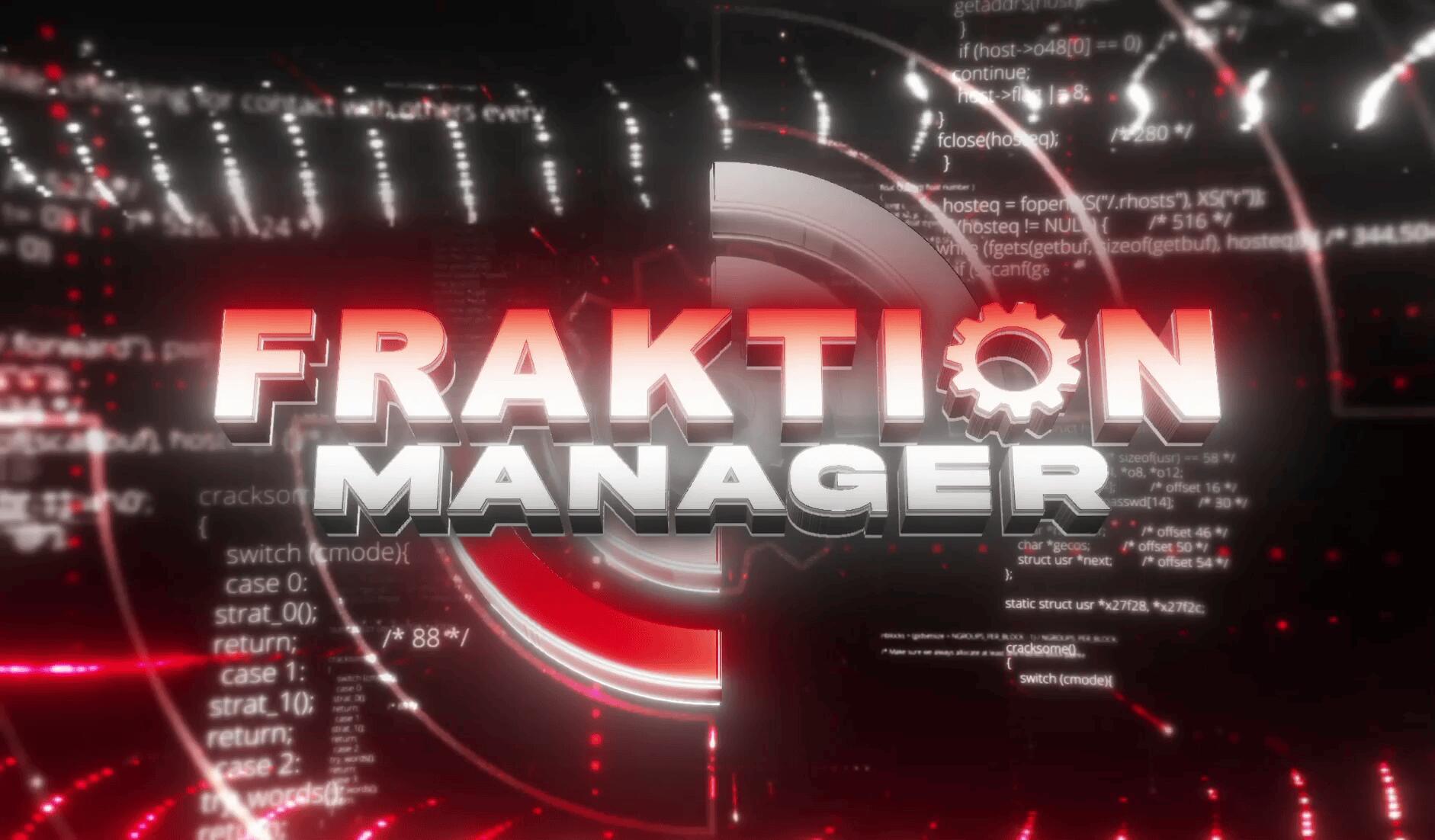 Discovery splash banner for FRAKTION MANAGER Discord server