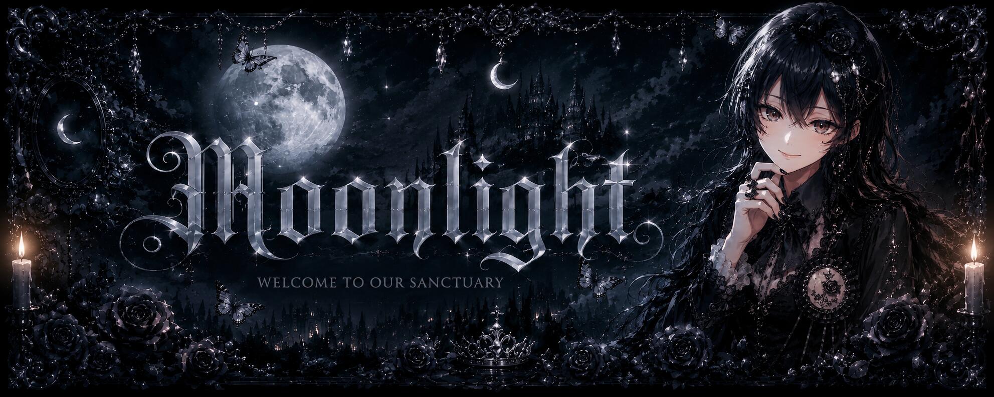 Discovery splash banner for ☞.✧ ⟆Moonlight ✧ Social ✧ Vc's ✧ Active ‹𝟹3 Discord server