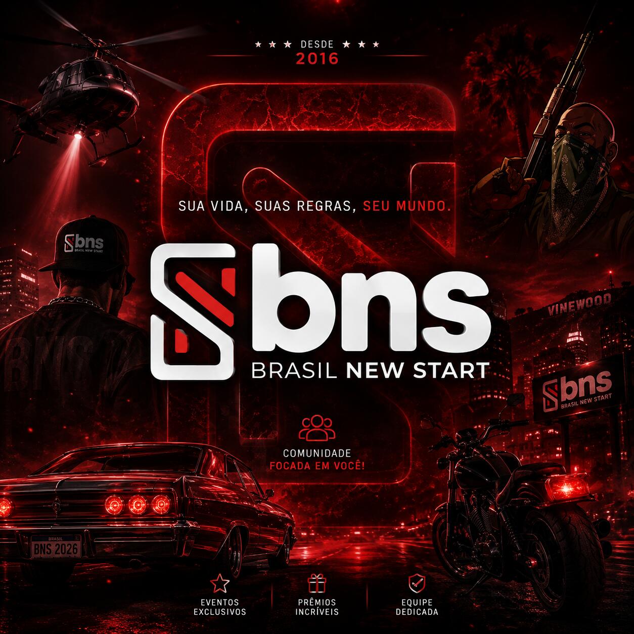 Discovery splash banner for Brasil New/Play Start Community Discord server