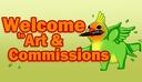 Discovery splash banner for Art & Commissions Discord server