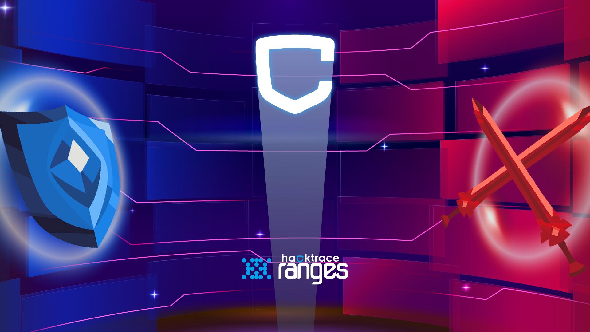 Discovery splash banner for Hacktrace Ranges and Training Discord server