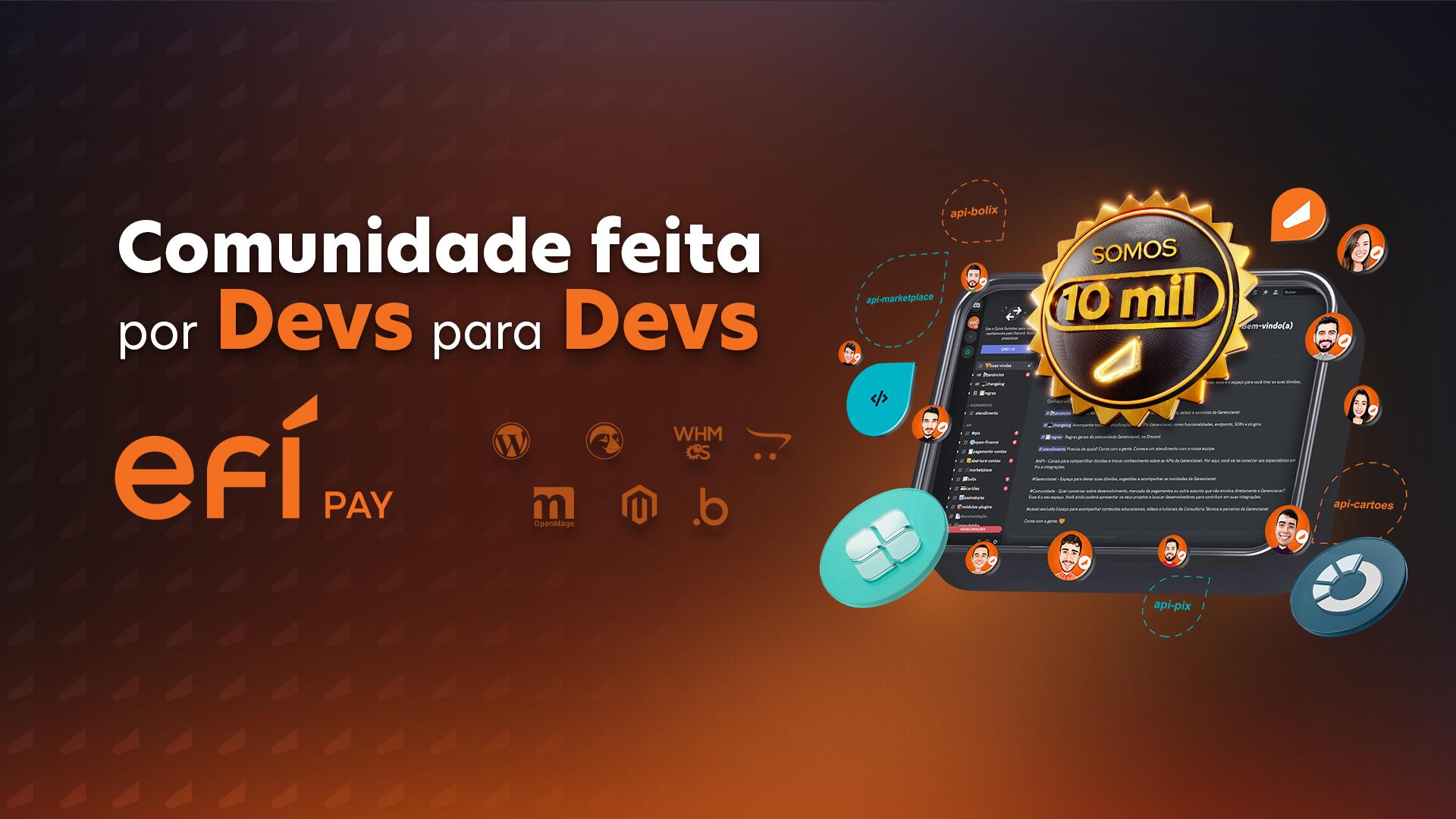 Discovery splash banner for Comunidade Efí Bank Discord server